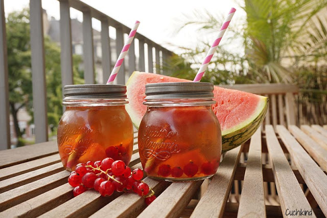 Eistee mit Wassermelone
