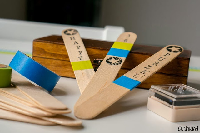 Holzstäbchen bestempeln Holzstäbchen bestempeln