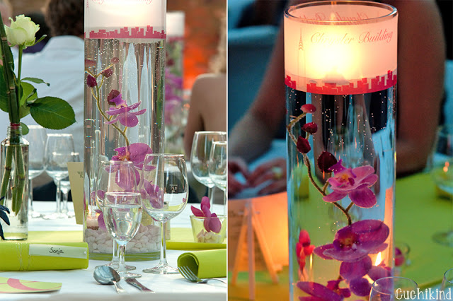 Dekoration für den Hochzeitstisch Orchidee im Glas