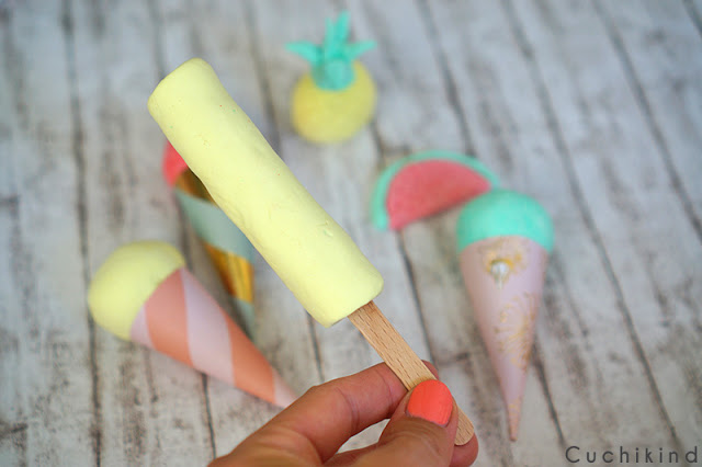 Eis am Stiel aus Fimo