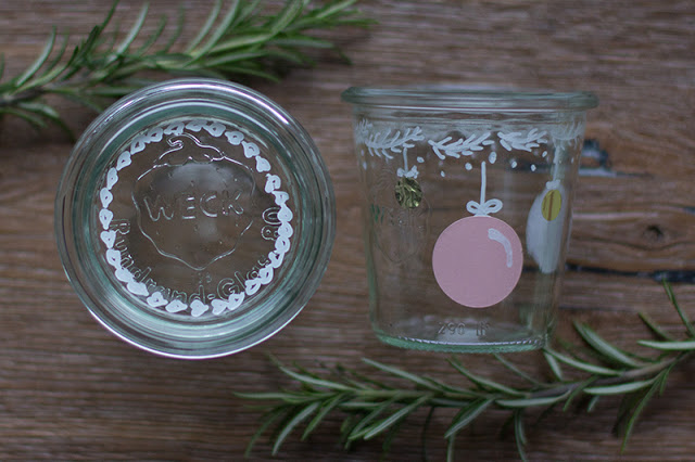 Glas mit Edding bemalen