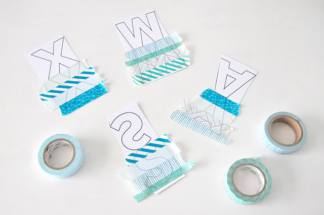 Freebie Buchstaben Washi Tape