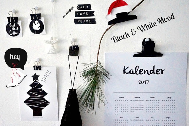 Kalender 2017 schwarz weiß